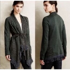 Anthropologie SATURDAY SUNDAY Elise Size S Blanket Open Striped Sweater Cardigan